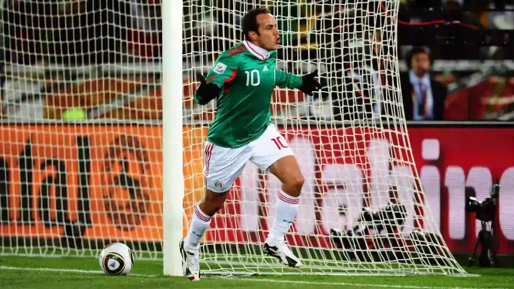 Cuauhtemoc Blanco scoring a goal at 2010 world cup