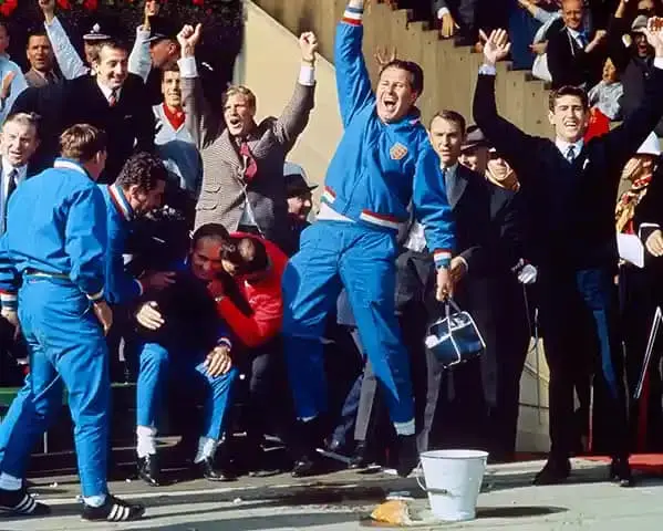 england bench celebrating the 1966 world cup