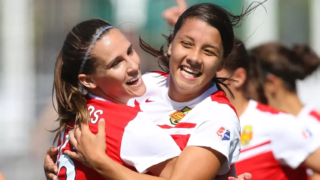 Sam Kerr celebrating at Western New York Flash
