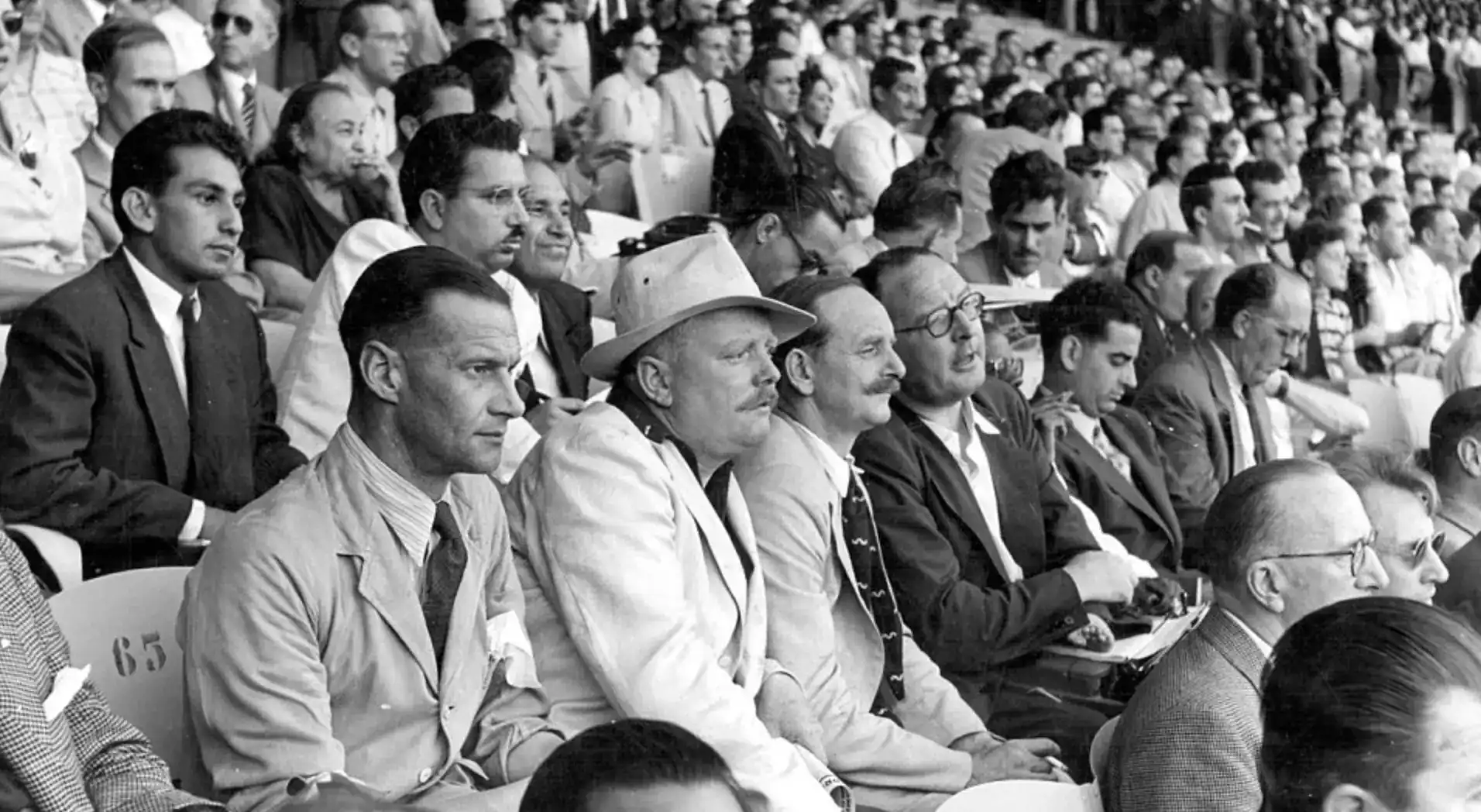crowd looking tense at 1950 world cup final